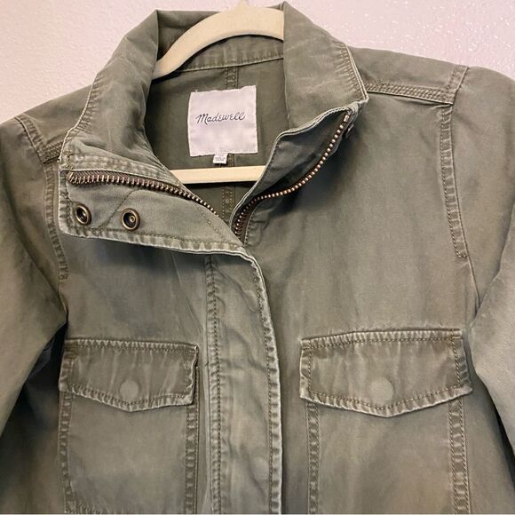Madewell Women’s Surplus Military Cargo Utility Jacket Olive Green Size XS - Picture 4 of 8